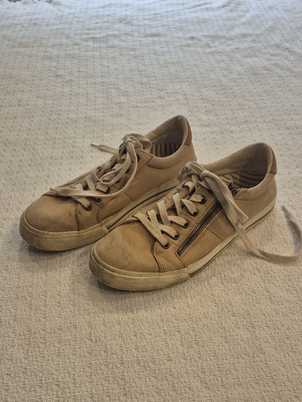 Taos Z Soul Canvas Lace Up Zip Casual Shoes Sneakers Size 10 AS IS